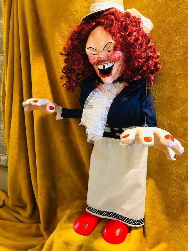 Laffing Sal marionette by Alison Cowell and Thomas Beutel